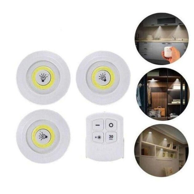 Lumière ( lot de 3 lampes) LED réglable sous-meuble avec télécommande